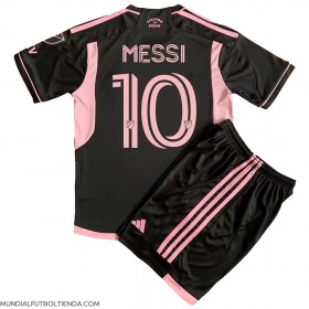 Camiseta Inter Miami Lionel Messi #10 Segunda Equipación Replica 2023-24 para niños mangas cortas (+ Pantalones cortos)